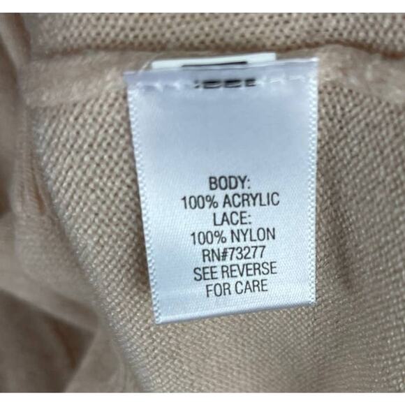 Apt. 9 Womens Long Sweater Short Sleeve Lace Hem Cowl Neck Medium - Picture 4 of 8